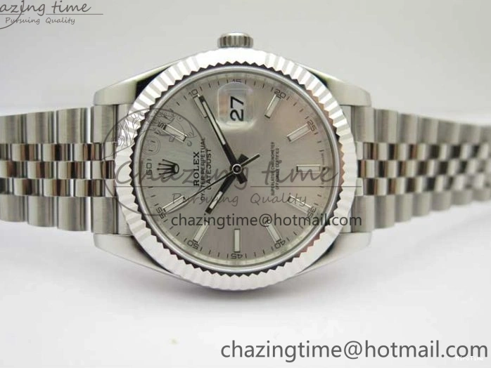 MiroTime 0101 SoftTouch DateJust 41 126334 ZF 1:1 Best Edition 904L Steel Silver Dial Stick Marker on Jubilee Bracelet A 2437